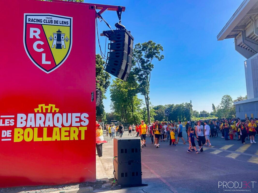 Écran événementiel et sonorisation aux abords du stade bollaert-delelis — RC Lens — Saison 2025/2026, Bollaert-Delelis, Lens (62)