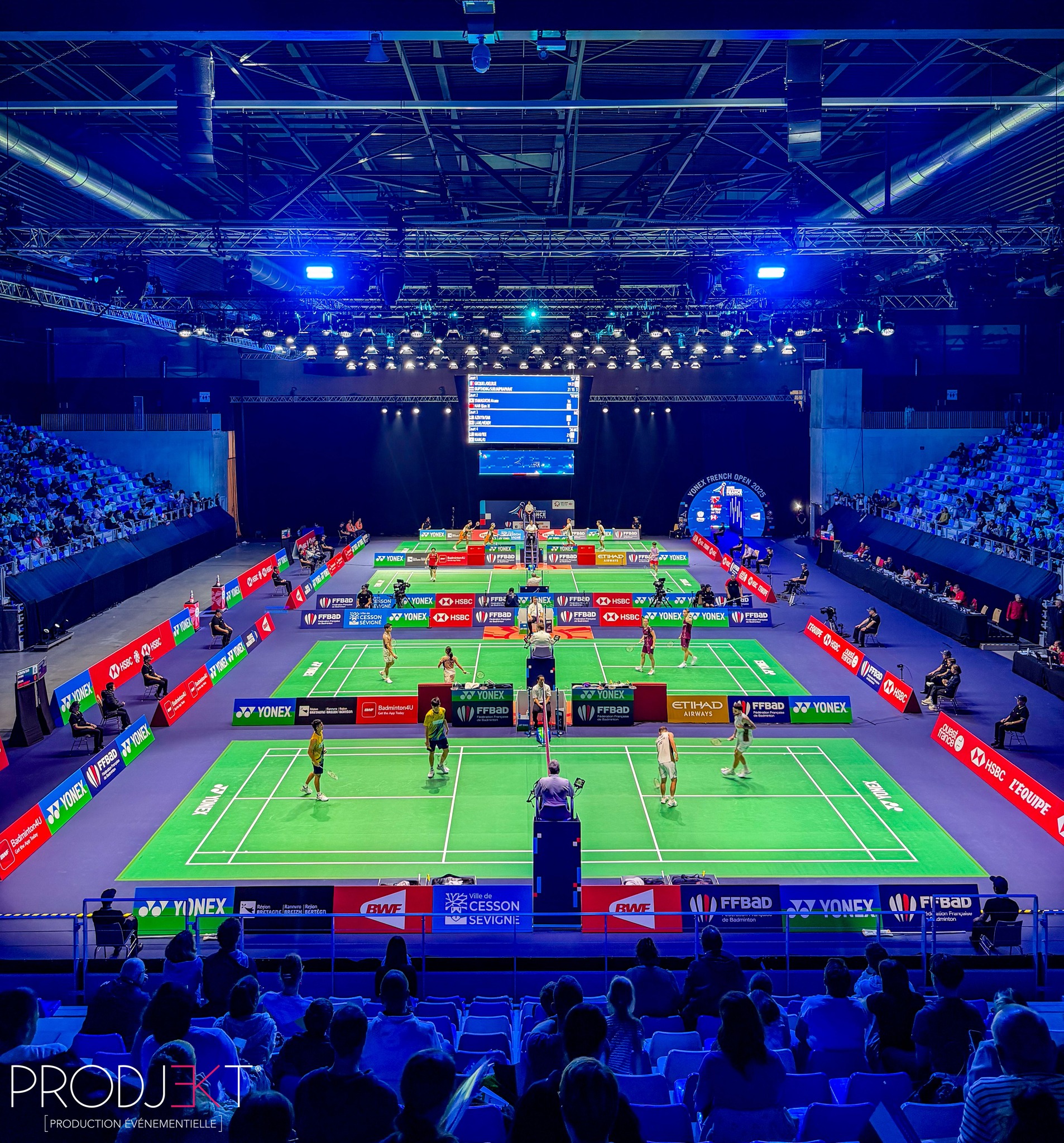 Mapping vidéo pendant la compétition de badminton