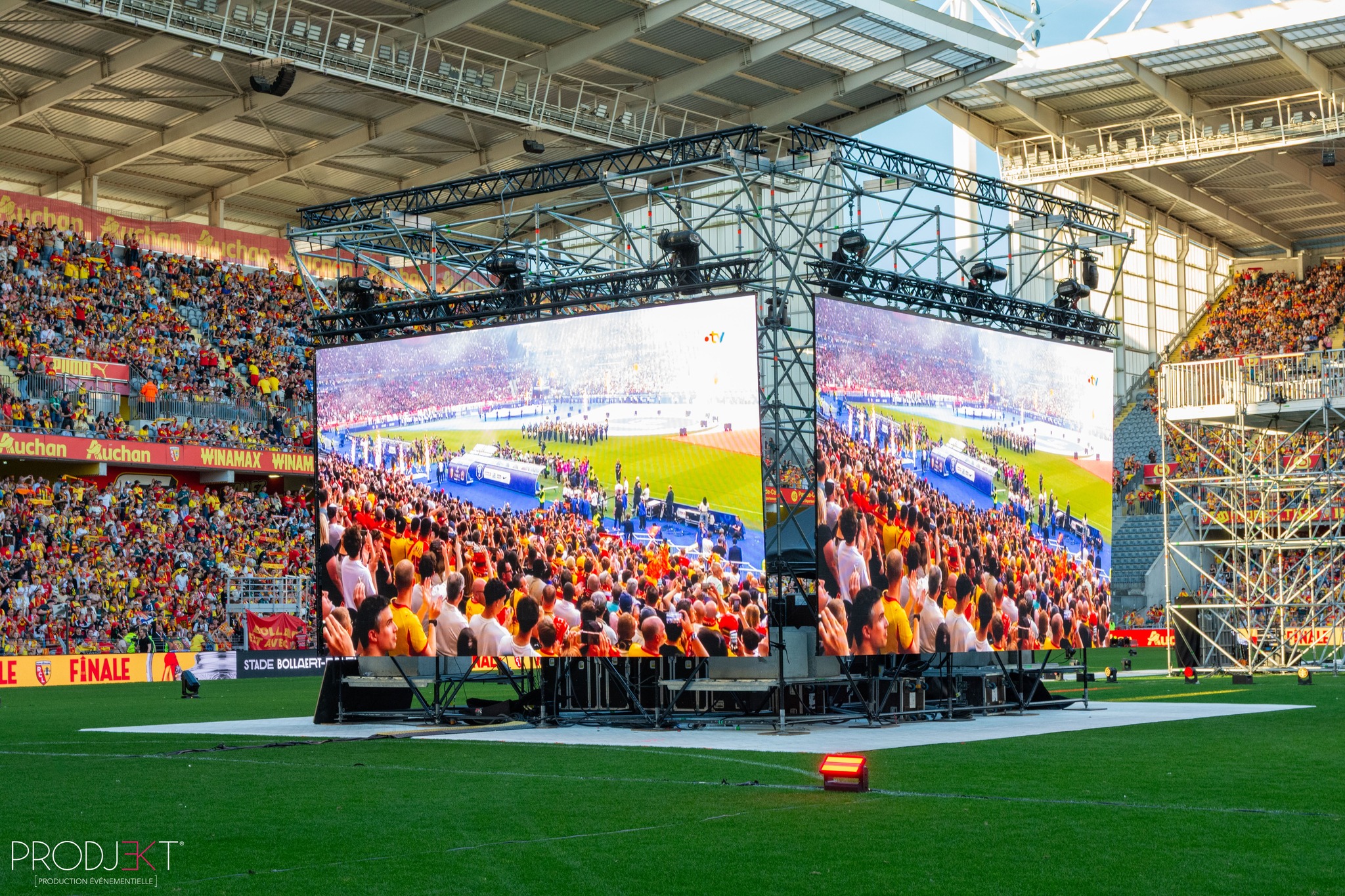 Dispositif technique PRODJEKT au Stade Bollaert-Delelis à Lens